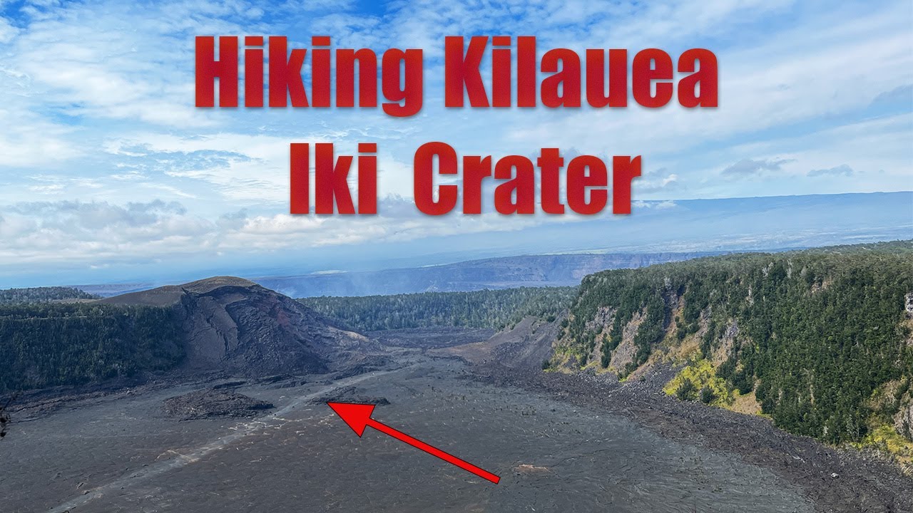 Hiking across a volcano crater: Kilauea Iki Trail, Hawai'i Volcanoes National Park, Big Island