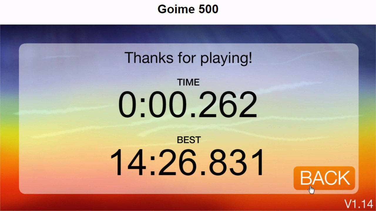Beating Goime 500 in 0:00.262