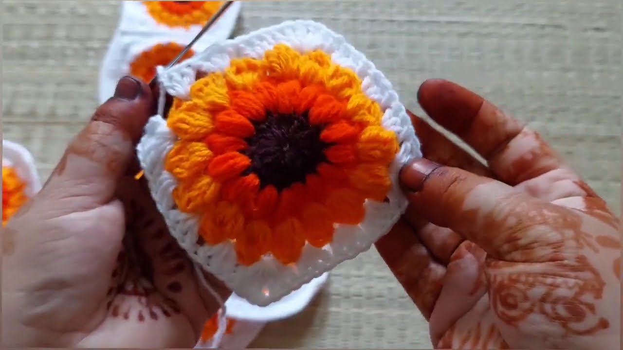 Crochet Patterns Sunflowers Granny Square / beginners