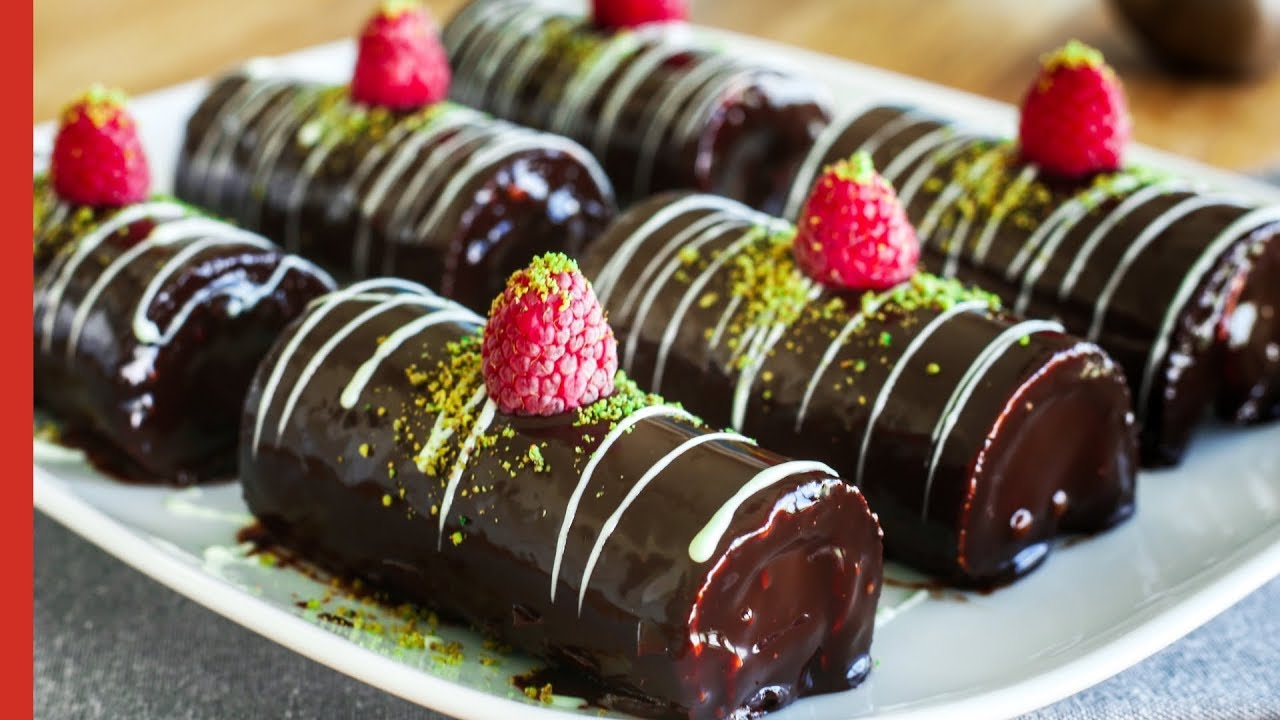 The EASIEST Mini Chocolate Swiss Rolls (with minimal ingredients) 💯
