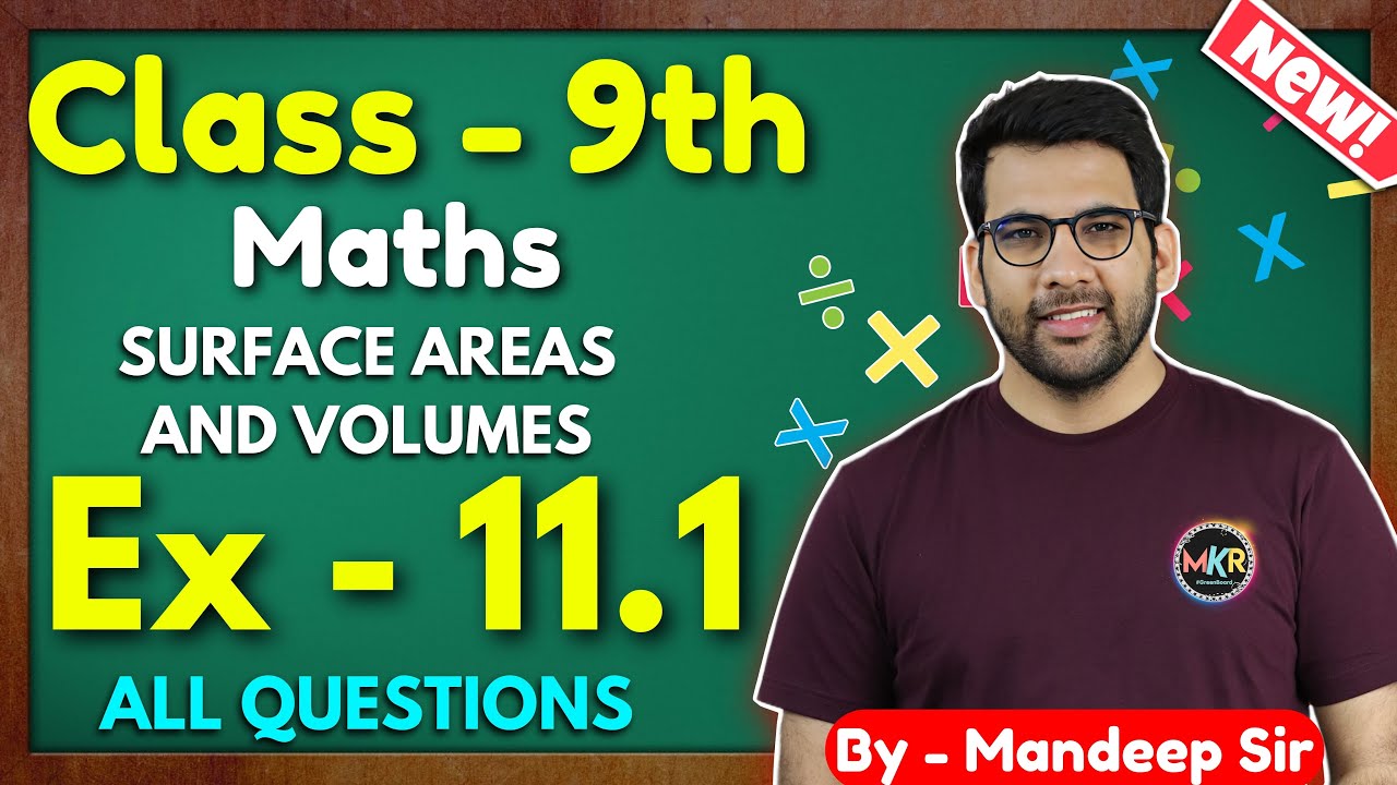 Class - 9th Ex - 11.1 Q1 to Q8 (Surface Areas and Volumes)| Class 9 Math  New NCERT CBSE @GREENBoard