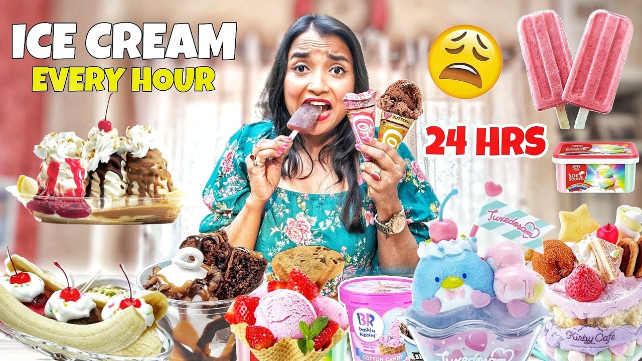 I ate ICE CREAM from EVERY Flavour for 24 Hours Challenge - India's CHEAPEST Ice Cream Challenge