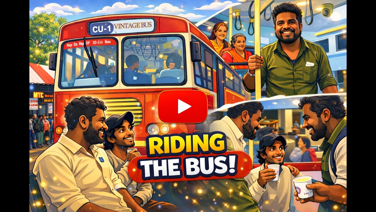 VINTAGE BUS   PART 2 பழைய பஸ்ஸில் பயணம் 🚌, வழியில சுவையான உணவு 😋, சின்ன gossip, பெரிய fun!