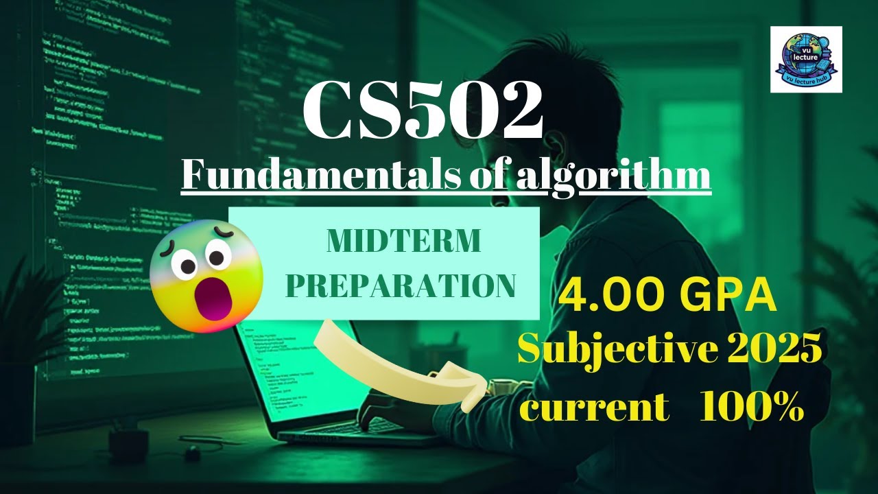 CS502 Fundamentals of Algorithm | VU Midterm Preparation 2025 | Important  subjective Questions