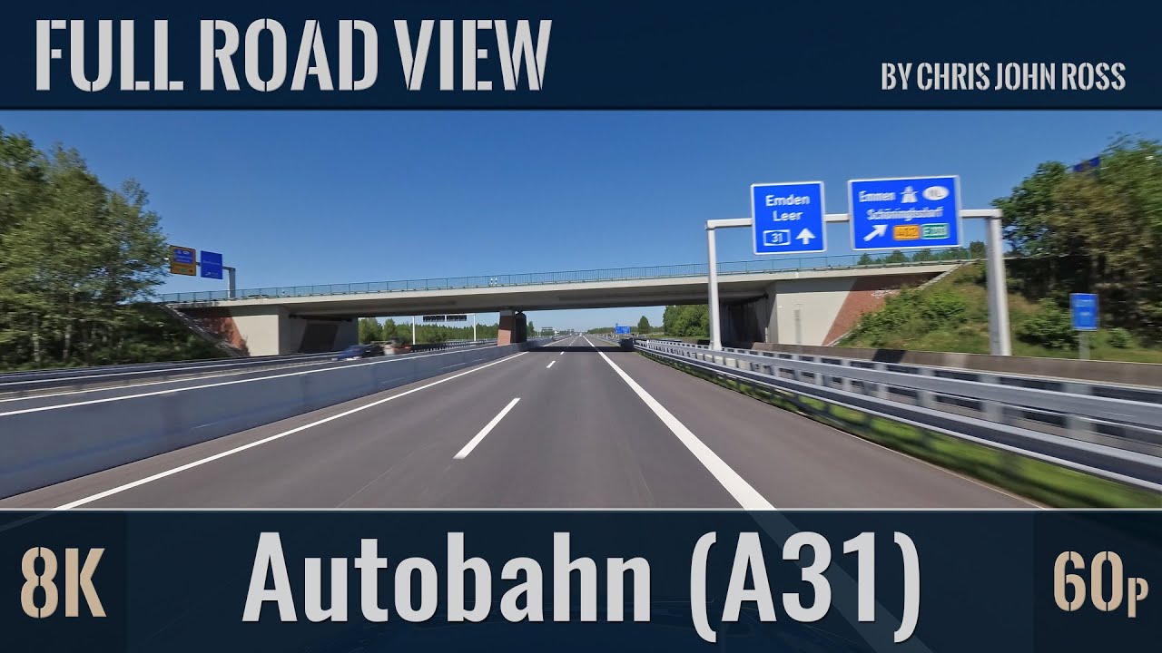 Autobahn (A31): RP Bergeler Feld - Lingen - Wietmarschen - Geeste - Twist - Meppen - Haren - 4K/8K