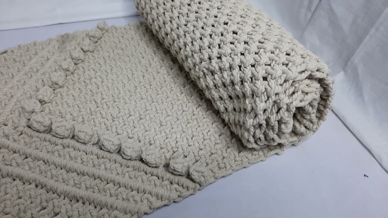 Macrame Table Runner dining table, design 3
