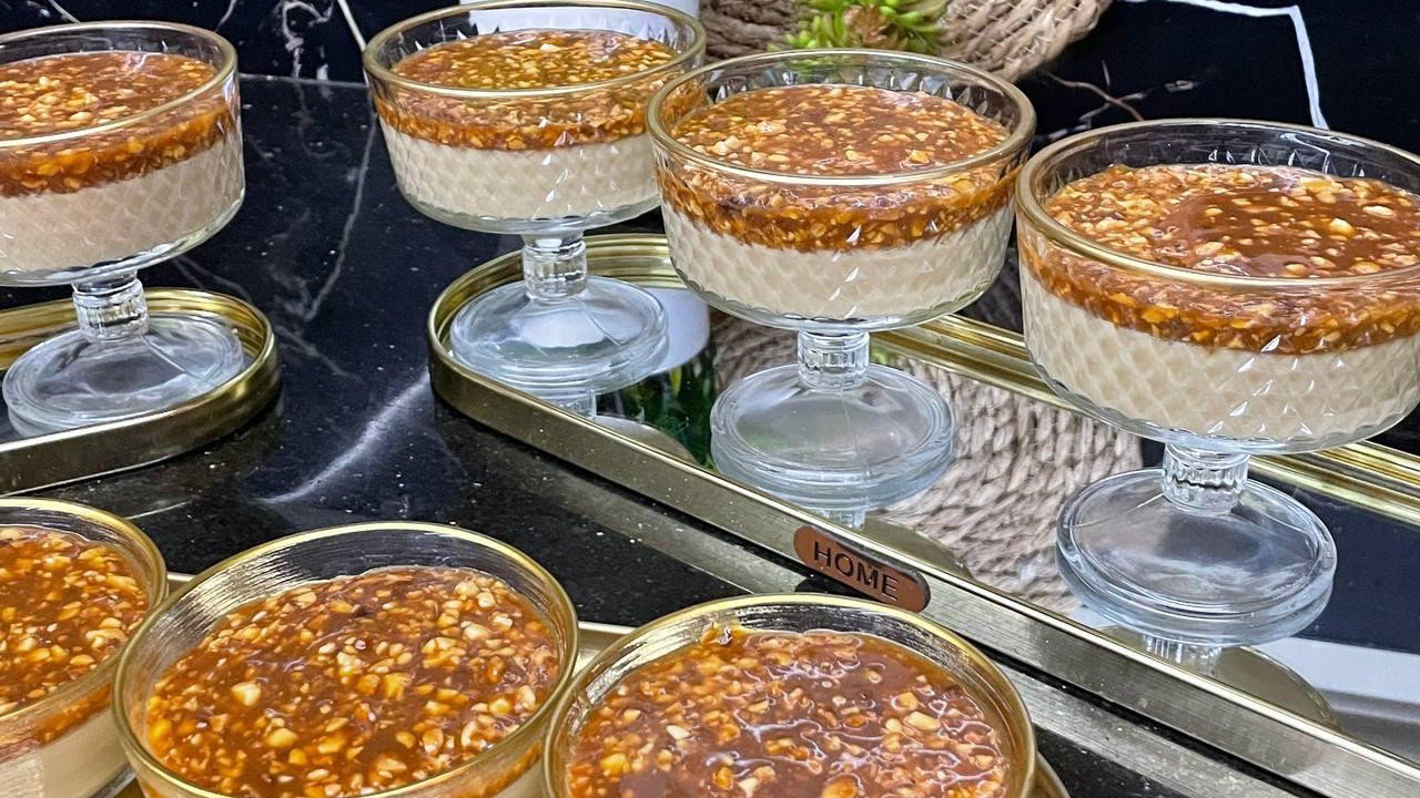 تحلية بالكراميل 🍮ونوكا معلكة وبنتها ياسلام 😋أسهل وأسرع تحلية 🤗