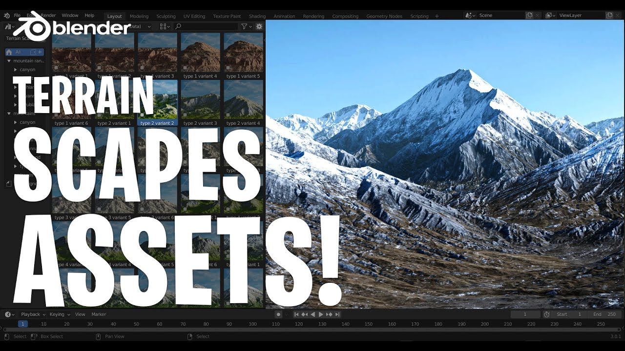 Blender Terrain Scapes Assets - Quick Look!