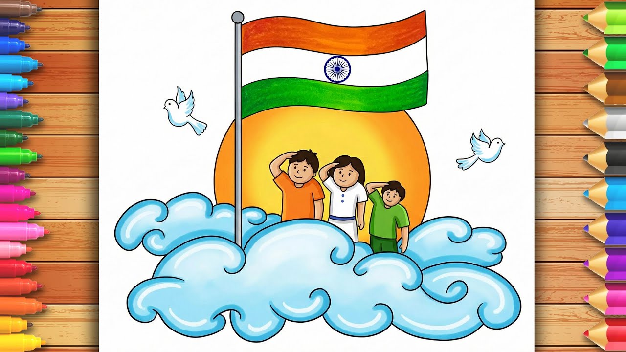 Republic Day Drawing | Republic Day Poster | 26 January Drawing | Republic Day Easy Drawing