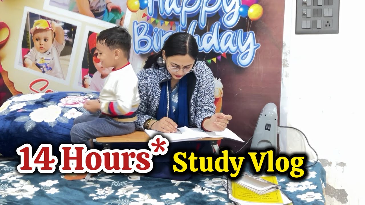 14 Hours Study Vlog | UPSC Aspirant Mom Daily Routine | Realistic Study With Baby