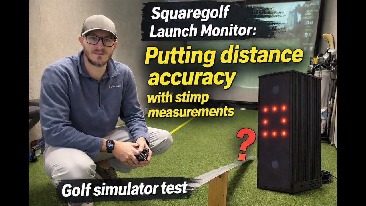 Squaregolf Launch Monitor: Putting distance accuracy with stimp measurements. Golf simulator test.