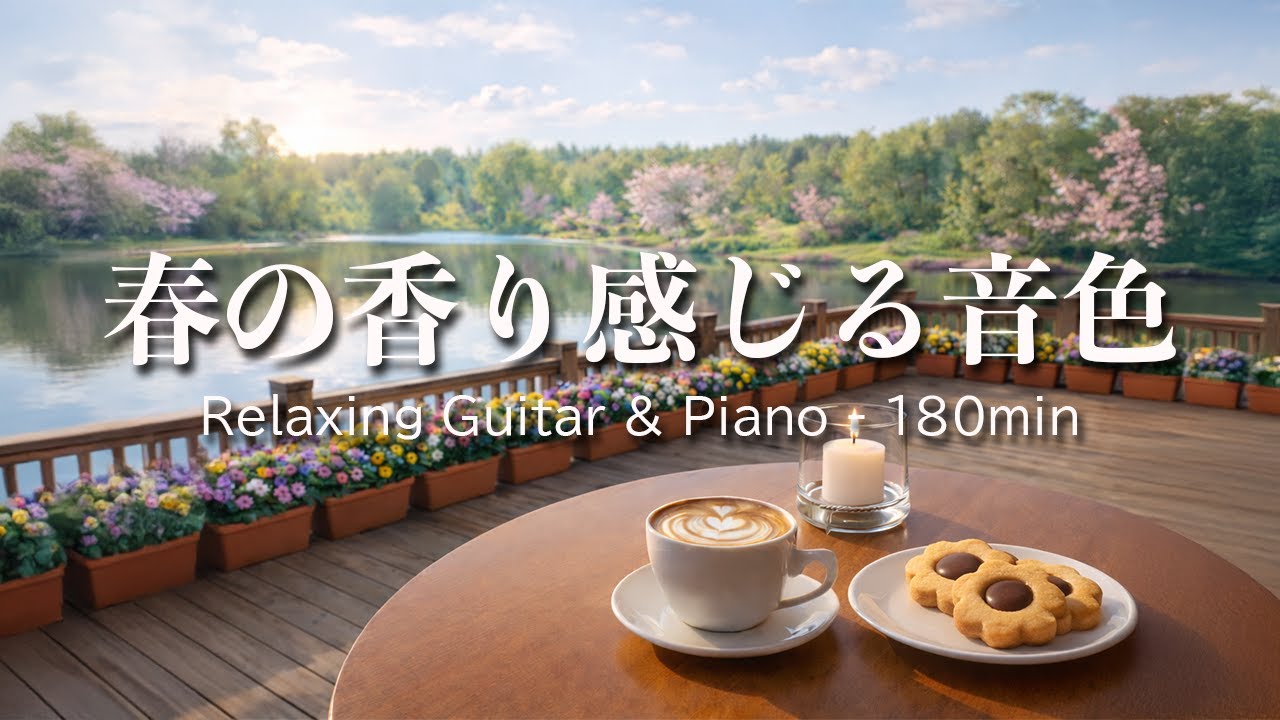 【癒し・作業用BGM】春の香りを感じる音色｜Relaxing Guitar & Piano 180min