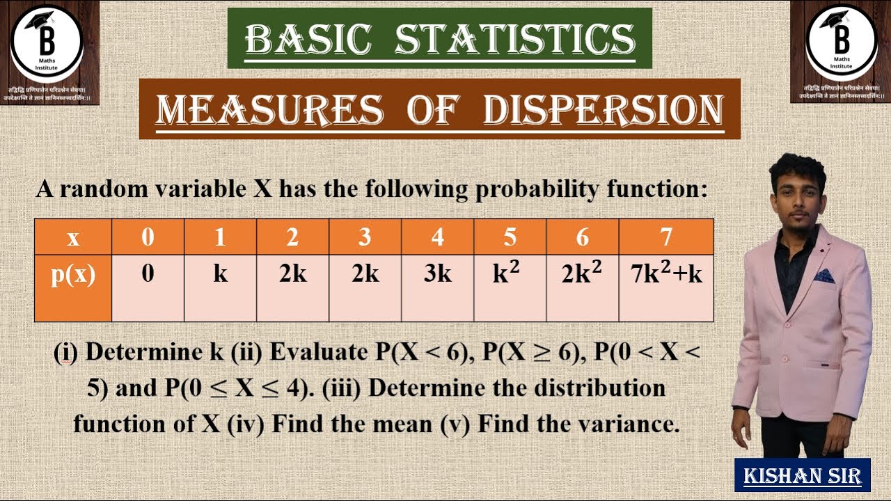 A random variable X has the following probability function:x 0 1 2 3 4 5 6 7p(x) 0 k 2k 2k 3k k^2 2k