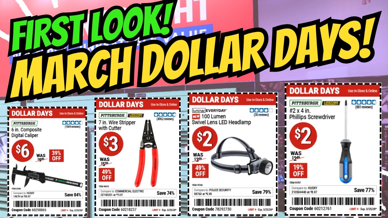 FIRST LOOK Harbor Freight MARCH Dollar DAYS! #harborfreight #harbro #automobile #dollardays