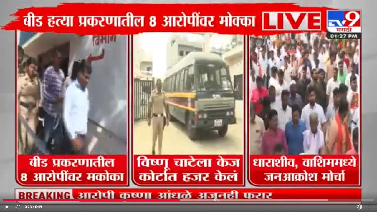 Beed हत्या प्रकरणातील आरोपींवर मकोका; Vishnu Chate ला केज कोर्टात हजर केले | Beed Case Big update