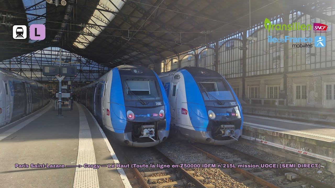 [Transilien L] Z50000 IDFM mission UOCE – Paris Saint-Lazare à Cergy-le-Haut [SEMI-DIRECT] #z50000