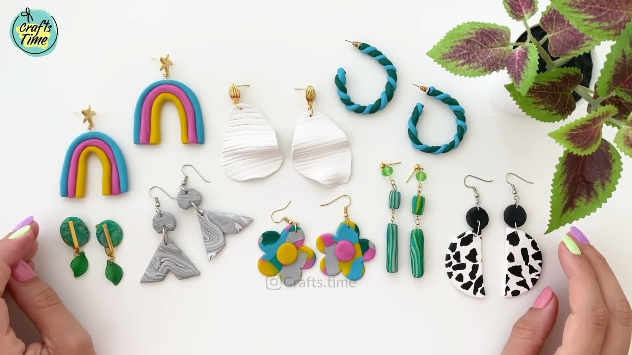 How to Make Polymer Clay Earrings / آموزش ساخت گوشواره های پلیمر