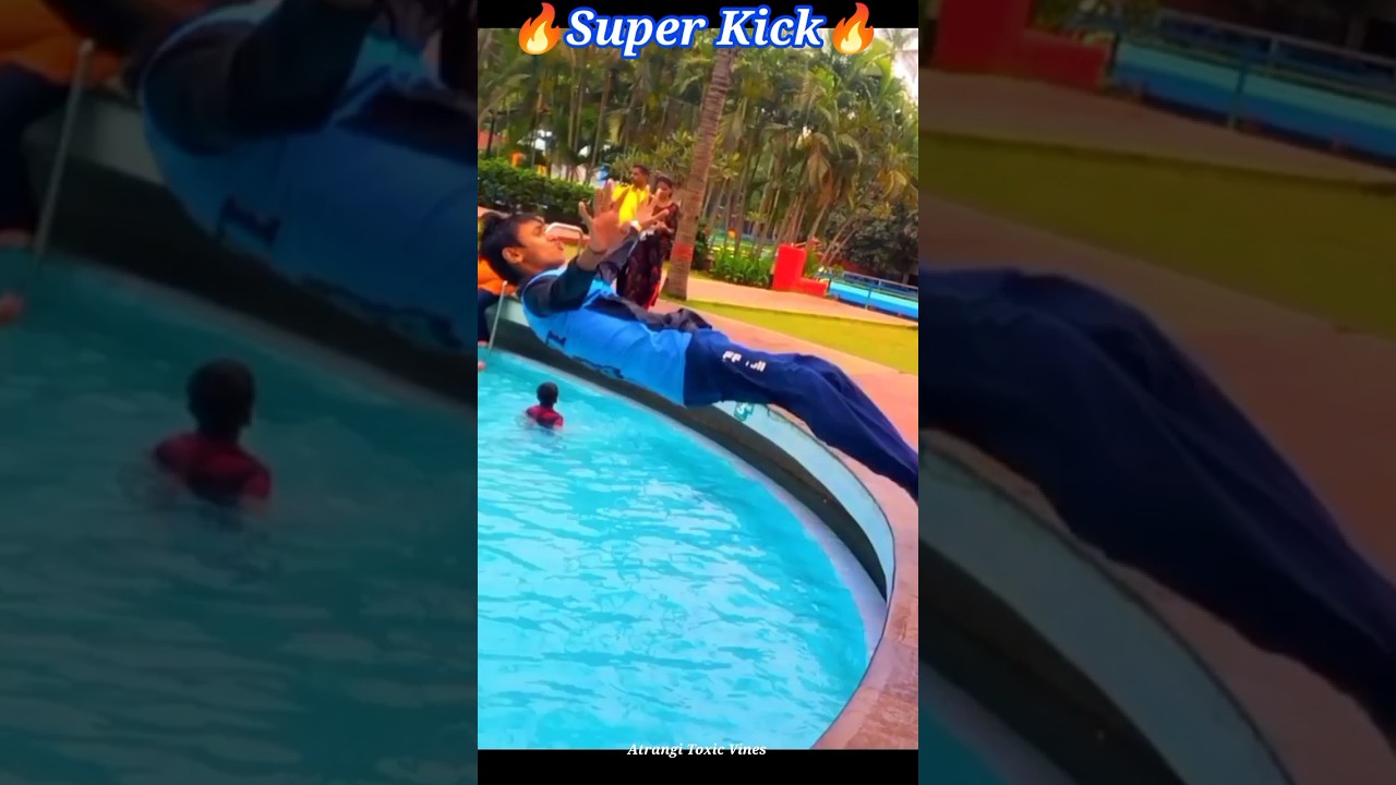 WWE move superkick in pool | WWE moves in water park #shorts