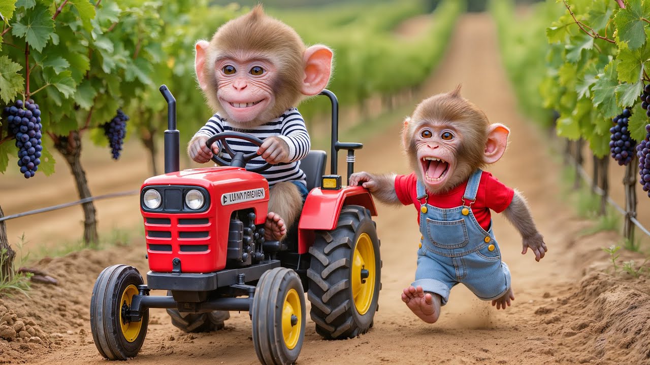 Monkey NaNa&rsquo;s Grape Harvest Turns Into a Chase! He Catches the Sneaky Car Thief! &ndash; NANA MONKEY LIFE