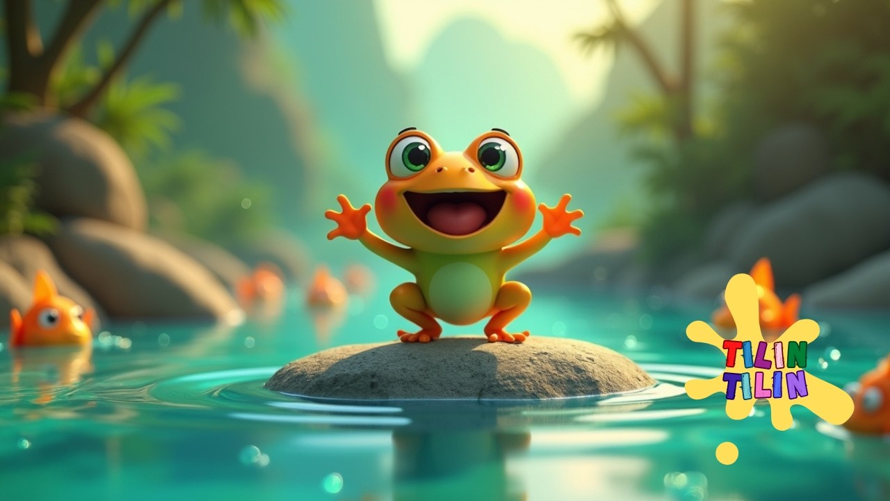 Rã Saltitante – Canção Infantil 🌈💧🎶🐸 Rã Saltitante | Música Infantil Divertida para Crianças 🌈💦