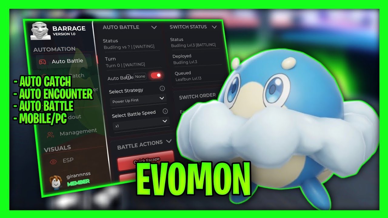 *НОВЫЙ* скрипт для Evomon &mdash; автобой, автозахват, автопоиск и многое другое