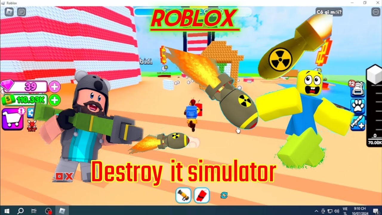 Tôi sở hữu quả bom nguyên tử lớn nhất thế giới để phá hủy thành phố trong Destroy it simulator