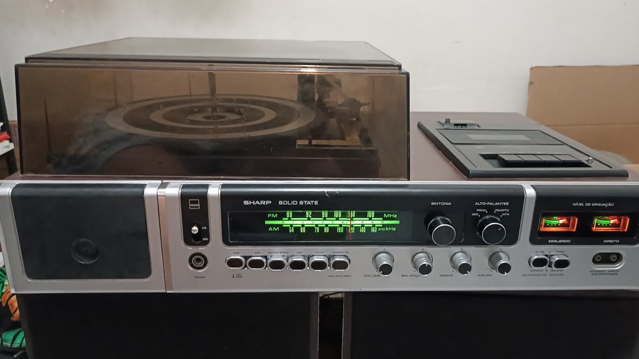 Sharp 165 Relíquia 3x1 Toca Disco - Ligando Bluetooth no som antigo.
