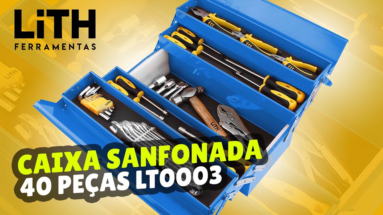 ESSA VEIO DIFERENTE? CAIXA DE FERRAMENTAS SANFONADA 40 PEÇAS LITH LT0003