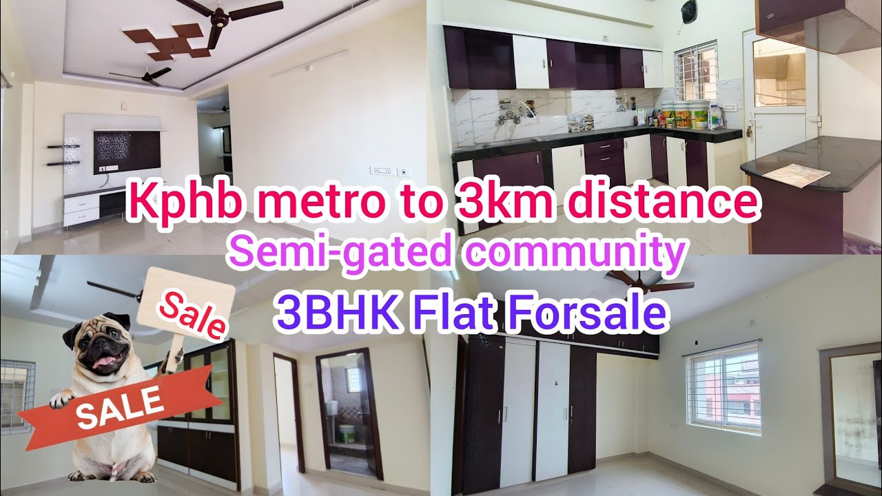 Kphb metro to 3km | Semi gated community | 3BHK Flat Forsale Forsale |Sale
