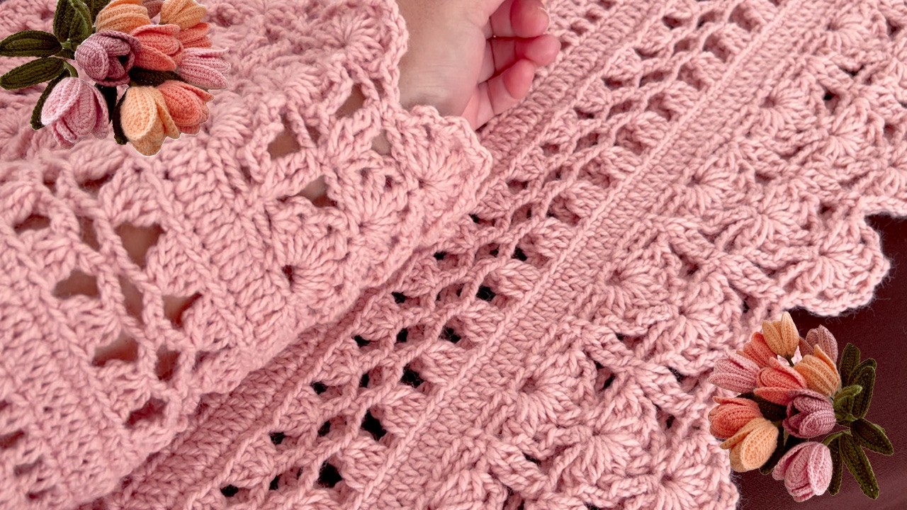 Como hacer una Blusa Suéter Chaqueta hermosa de una Pieza Lindo Crochet Tutorial Principiantes
