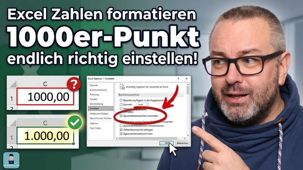 🔢 Excel: 1000er-Punkt als Trennzeichen – So aktivierst du die richtige Zahlendarstellung!
