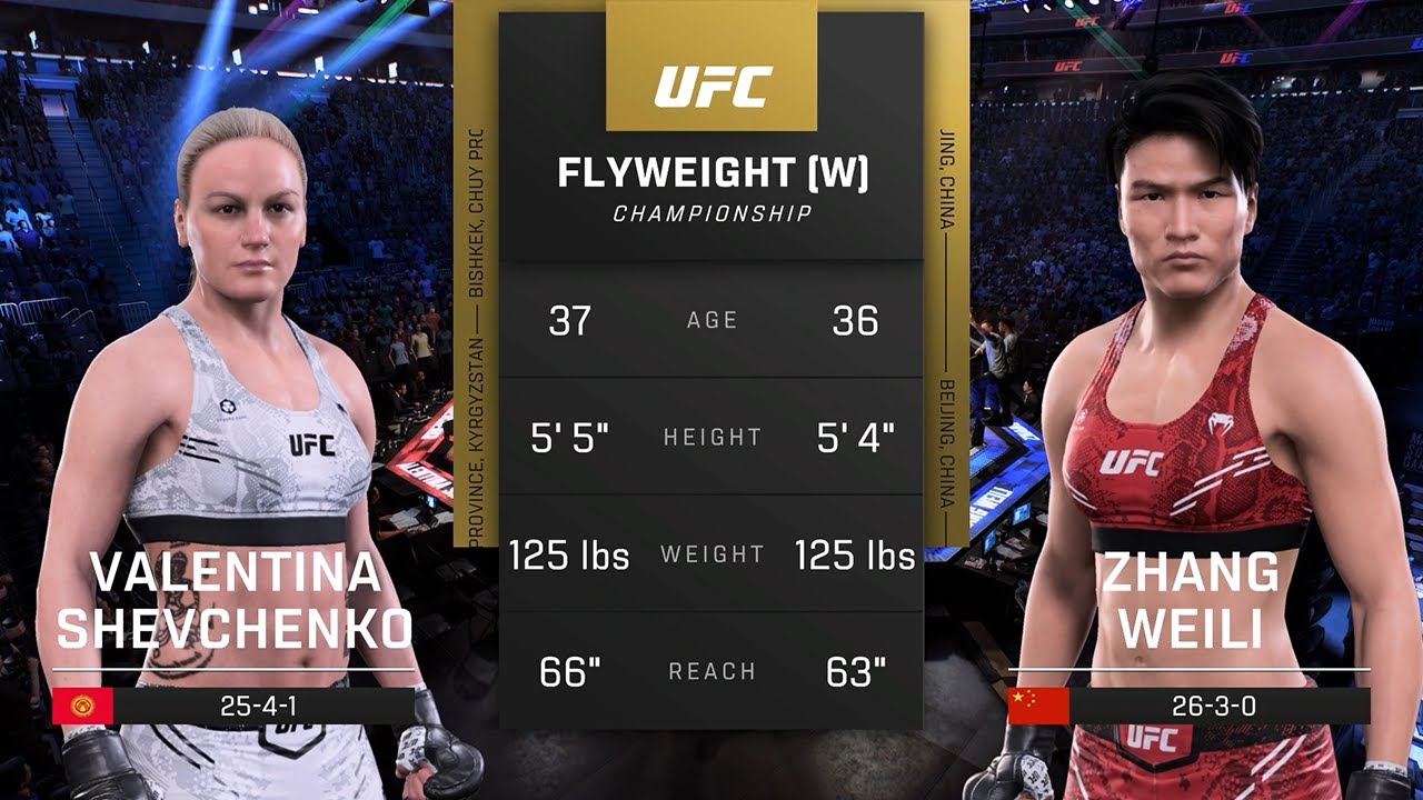 EA Sports UFC 5 | Чжан Вэйли против (К)Валентины Шевченко, бой за звание чемпиона UFC 322 в наиле...