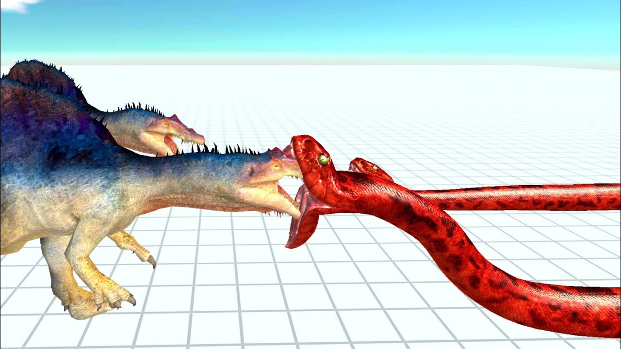 Spinosaurus vs reptiles python #2 - (ARBS) ANIMAL REVOLT BATTLE SIMULATOR ARK