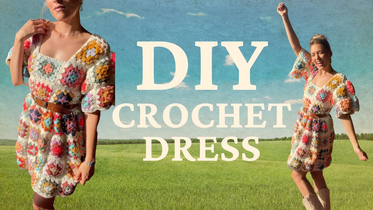 Crochet A Granny Square Dress With Me!