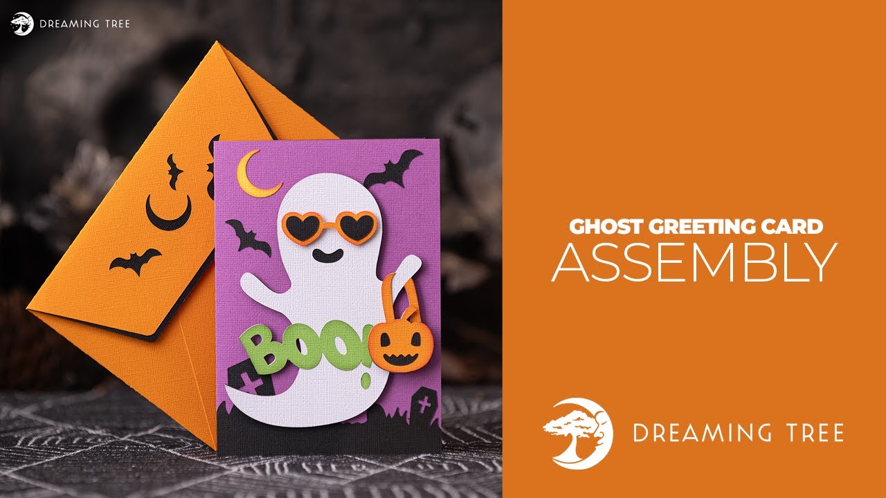 SVG File - Ghost Greeting Card - Assembly Tutorial (For Cricut, Silhouette, and ScanNCut)
