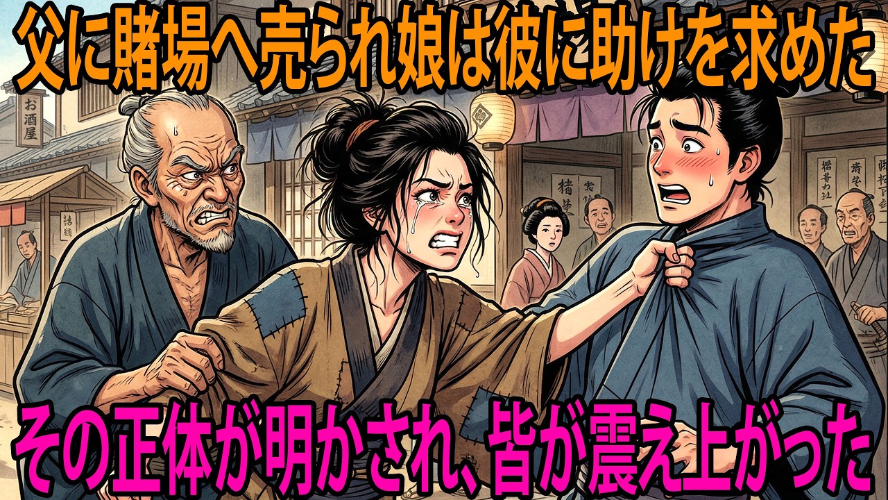 謎の青年が、博打の借金でヤクザに売られた純真な娘を救う…その正体が明かされた瞬間、全員が震え上がった｜民話｜野談｜時代劇｜昔話｜説話｜オーディオブック｜伝説