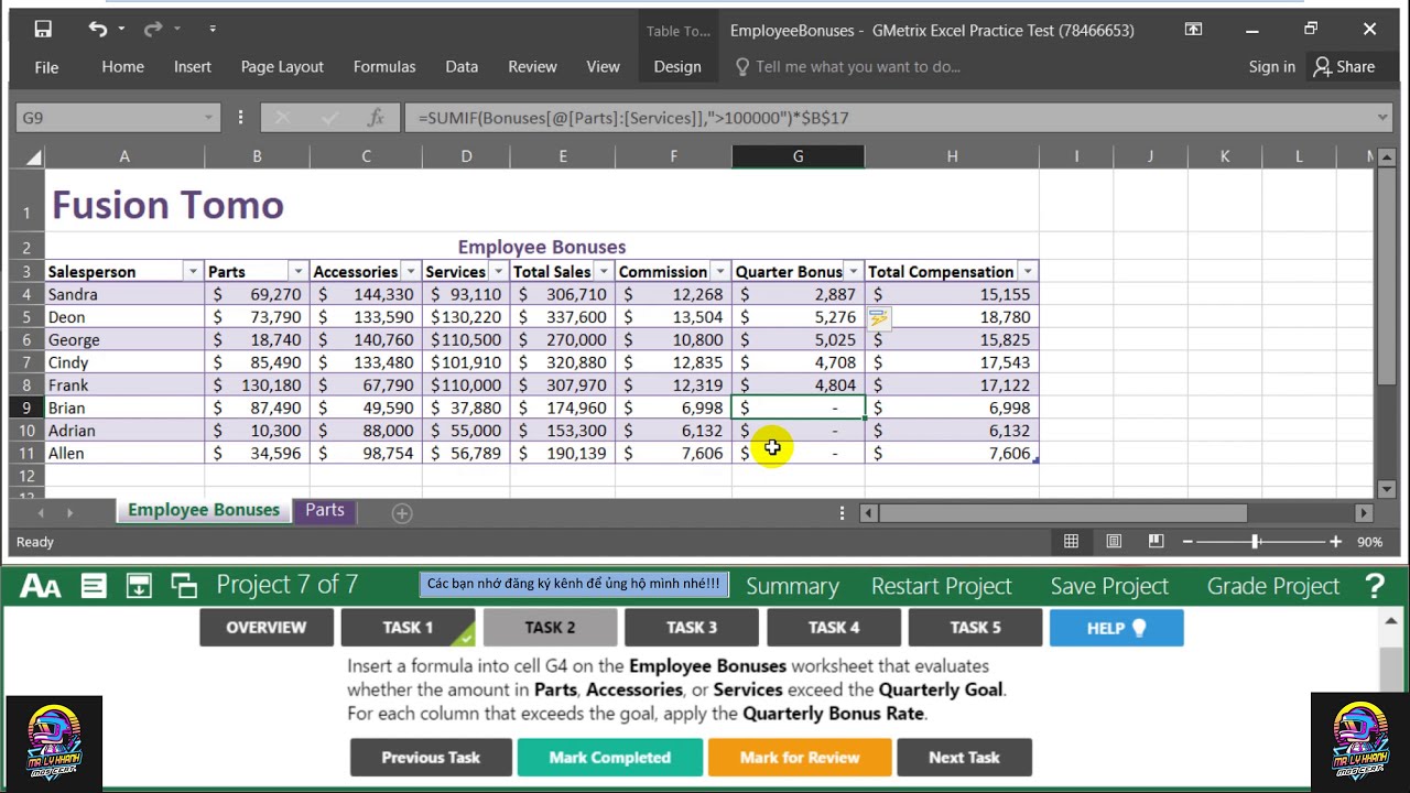 Project 7 MOS Excel 2016 Exam 1 | MR. LY KHANH - MOS Certification