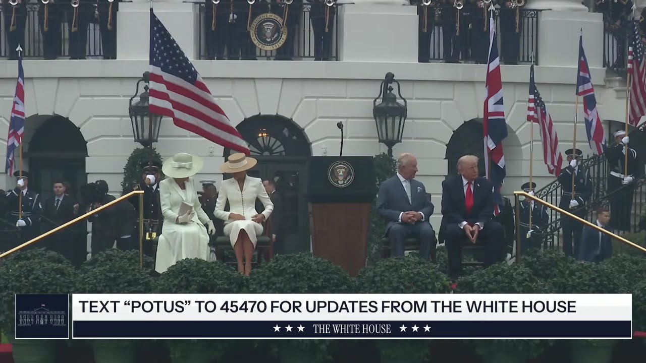 President Trump and the First Lady Participate in a Greeting with the King and Queen of the UK