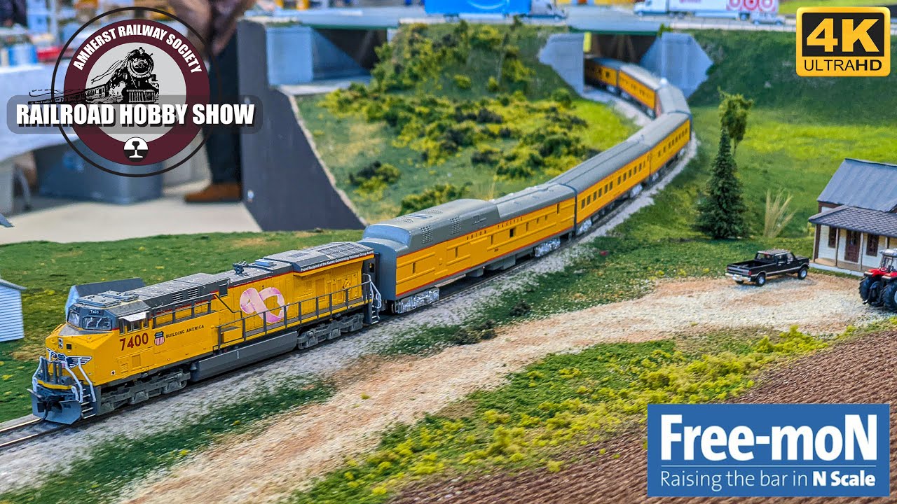 {4K} Free-MoN N Scale Layout at the Amherst Railroad Model Train Show 2022