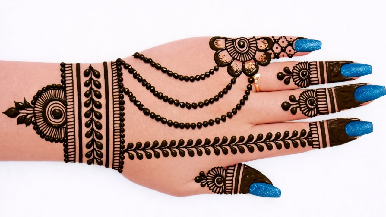 New very beautiful back hand mehndi design | letest mehndi design | very simple mehndi design | 
