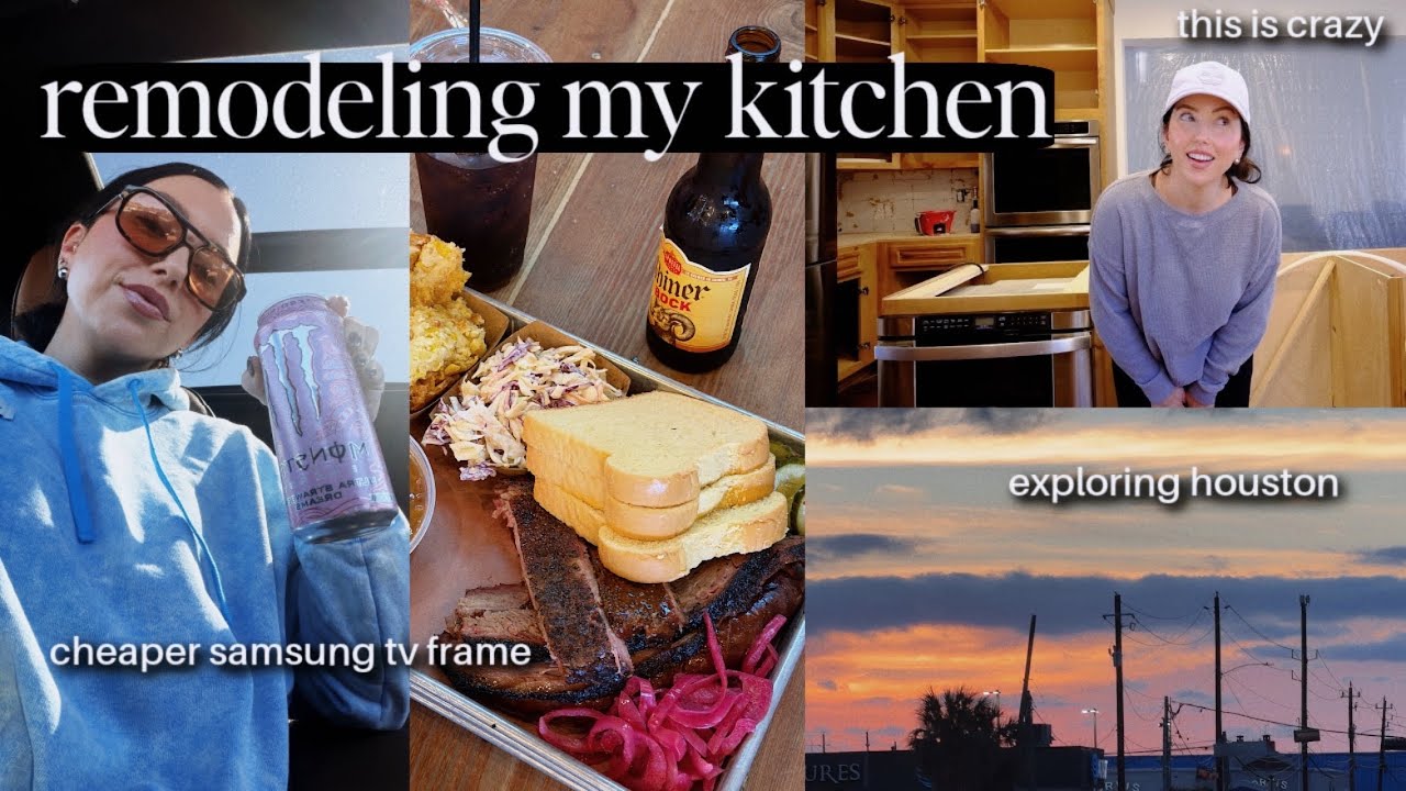 WEEK 1 kitchen remodel! crazy progress, DIY tv frame and some texas bbq...moving 𝒗𝒍𝒐𝒈 ep.8