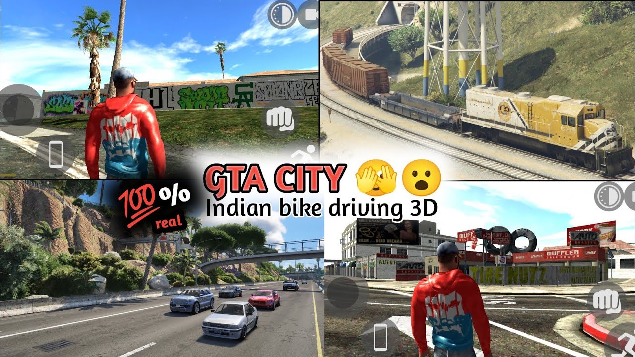100% REAL GTA CITY in Indian bike driving 3D || 