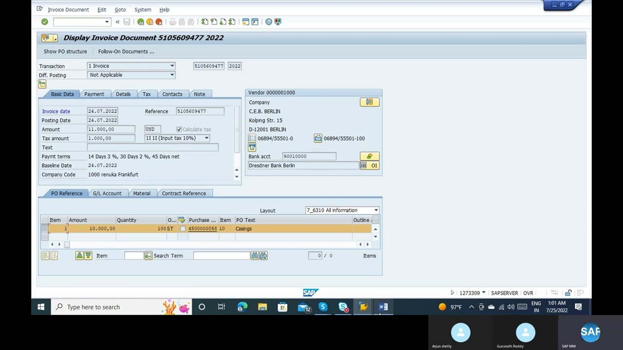SAP MM REGULAR CLASS: ERS и план счетов-фактур