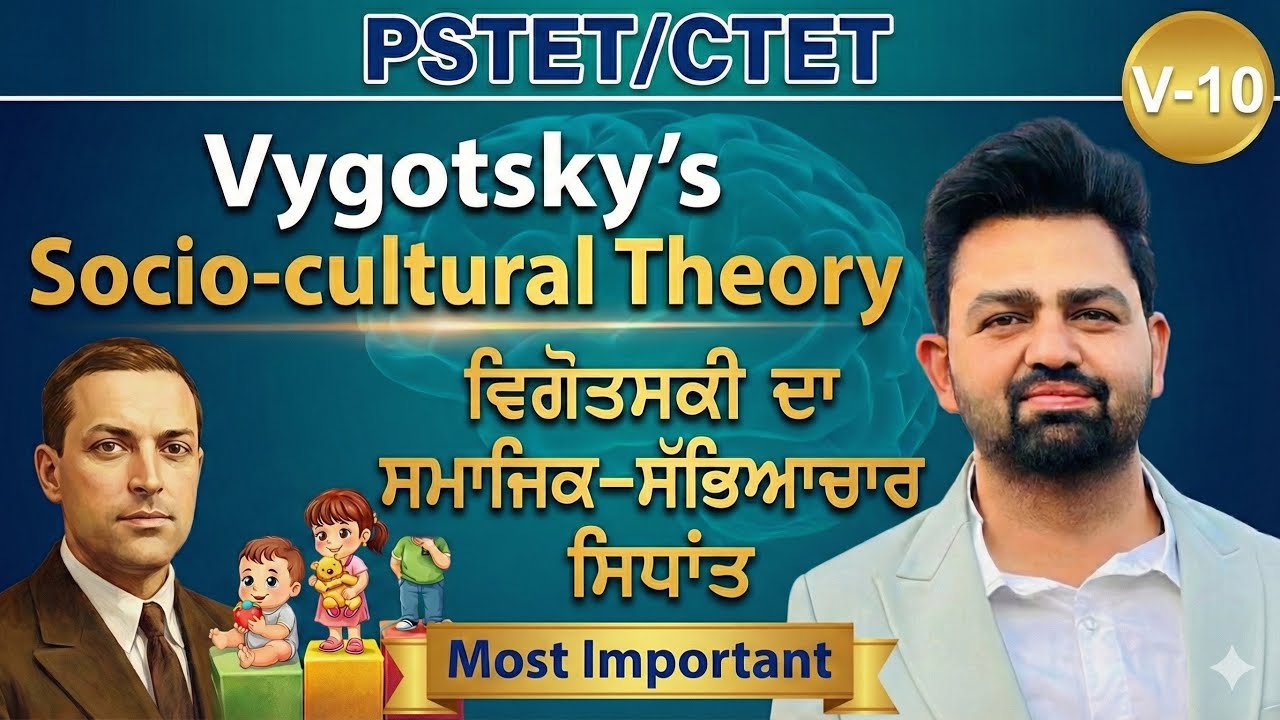 Lev Vygotsky’s Socio-cultural Theory | ਵਿਗੋਤਸਕੀ ਦਾ ਸਮਾਜਿਕ-ਸੱਭਿਆਚਾਰ ਸਿਧਾਂਤ PSTET/CTET (Punjabi & Eng)