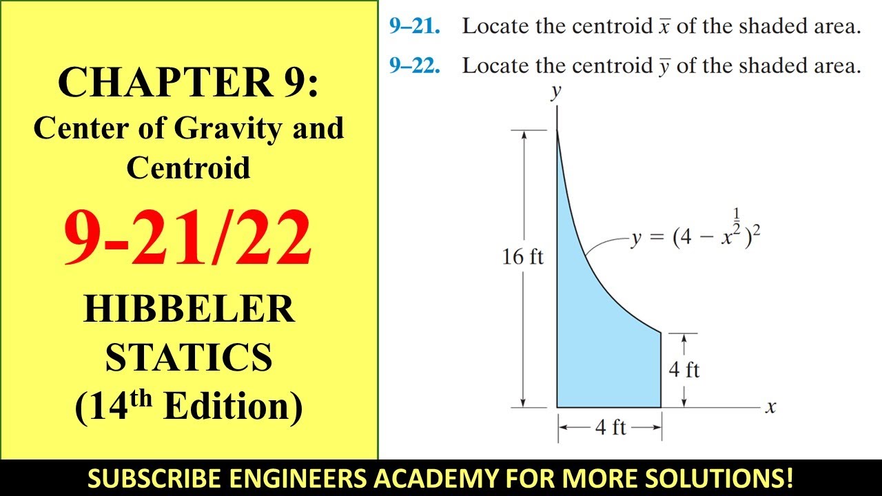 9-21 | Center of Gravity and Centroid | Chapter 9 ( Hibbeler Statics 14th ed ) Engineers Academy