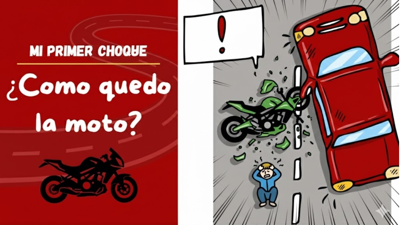 Mi primer choque en moto / ¿COMO QUEDO LA MOTO? :o
