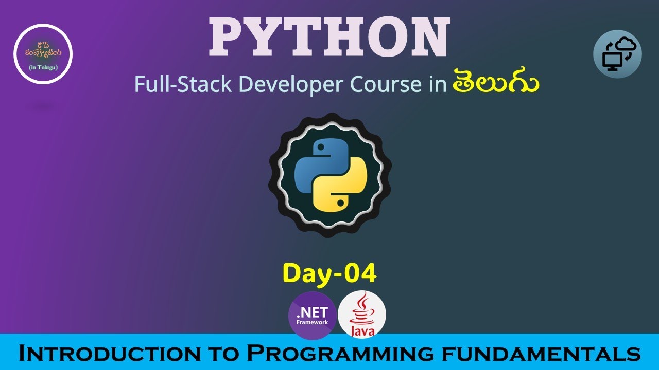 Day04 | Learn Python Programming in Telugu | Full Python Course | Step by Step 2025