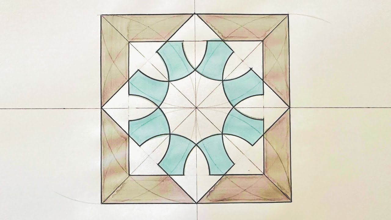 LEARN HOW TO DRAW AN EASY ISLAMIC GEOMETRIC PATTERN | طريقة رسم زخرفة هندسية اسلامية