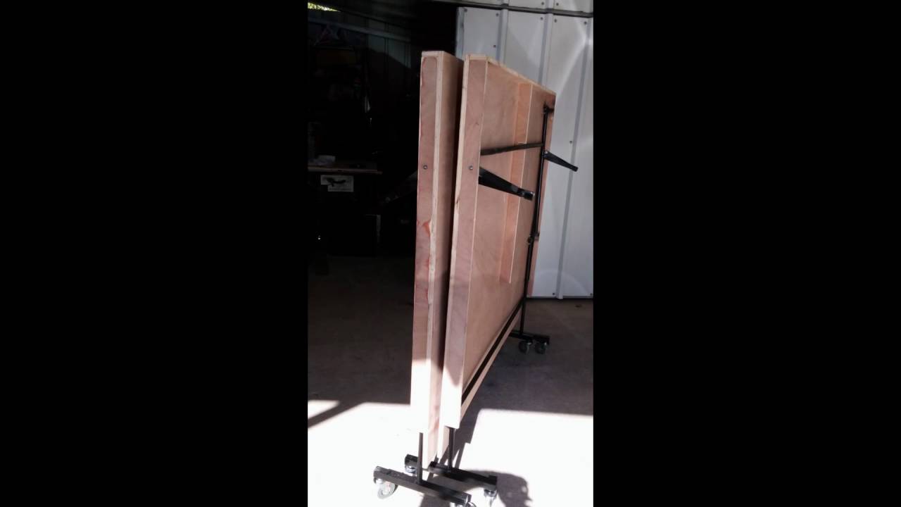 homemade folding ping pong table