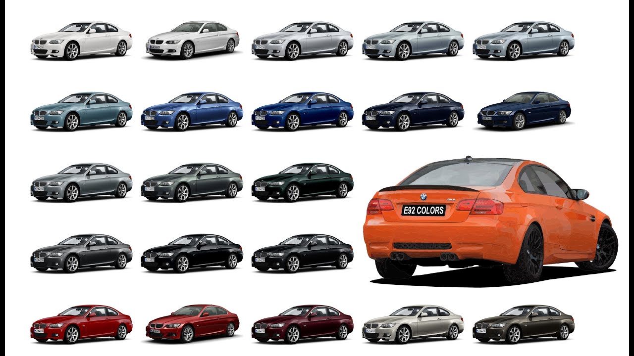 BMW E92 Paint Color Codes